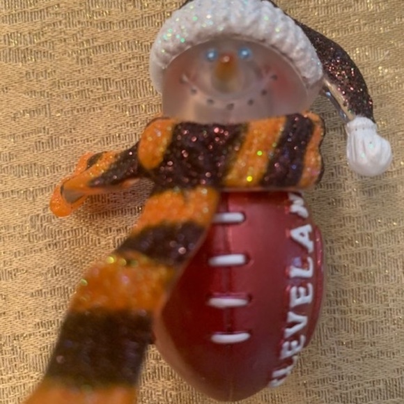 Very Cute Cleveland Browns Christmas Snowman Ornament - Picture 2 of 8